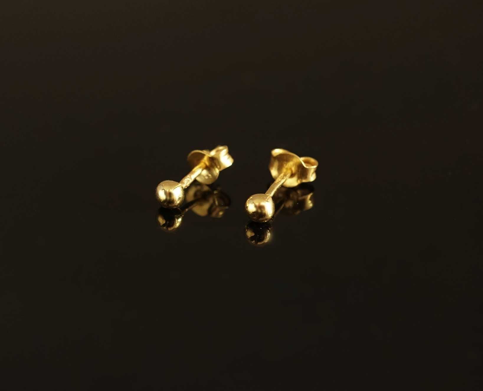 Złoto 585 - złote kolczyki kulki