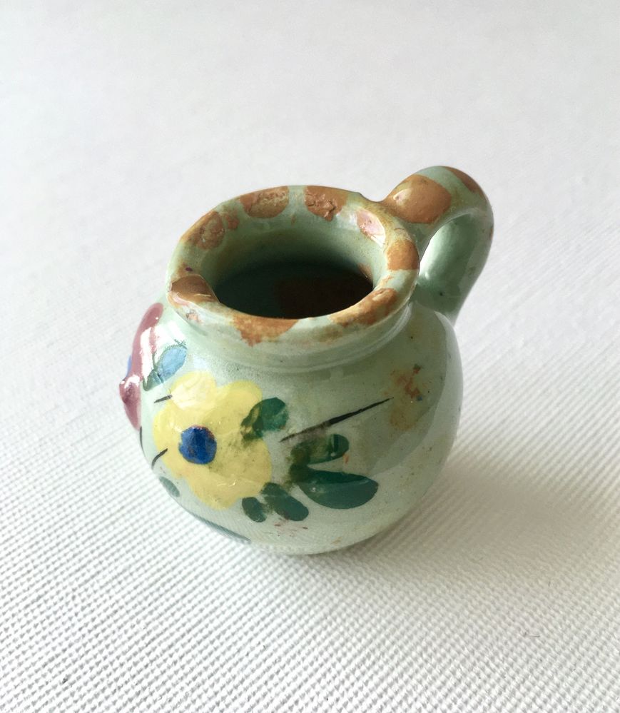 Stary ceramiczny dzbanuszek miniatura dla lalek ITALY