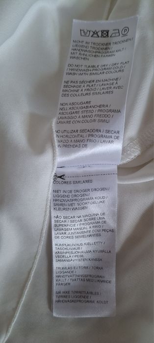 Sukienka biała koroną z podszewką, kołnierzyk R: 36