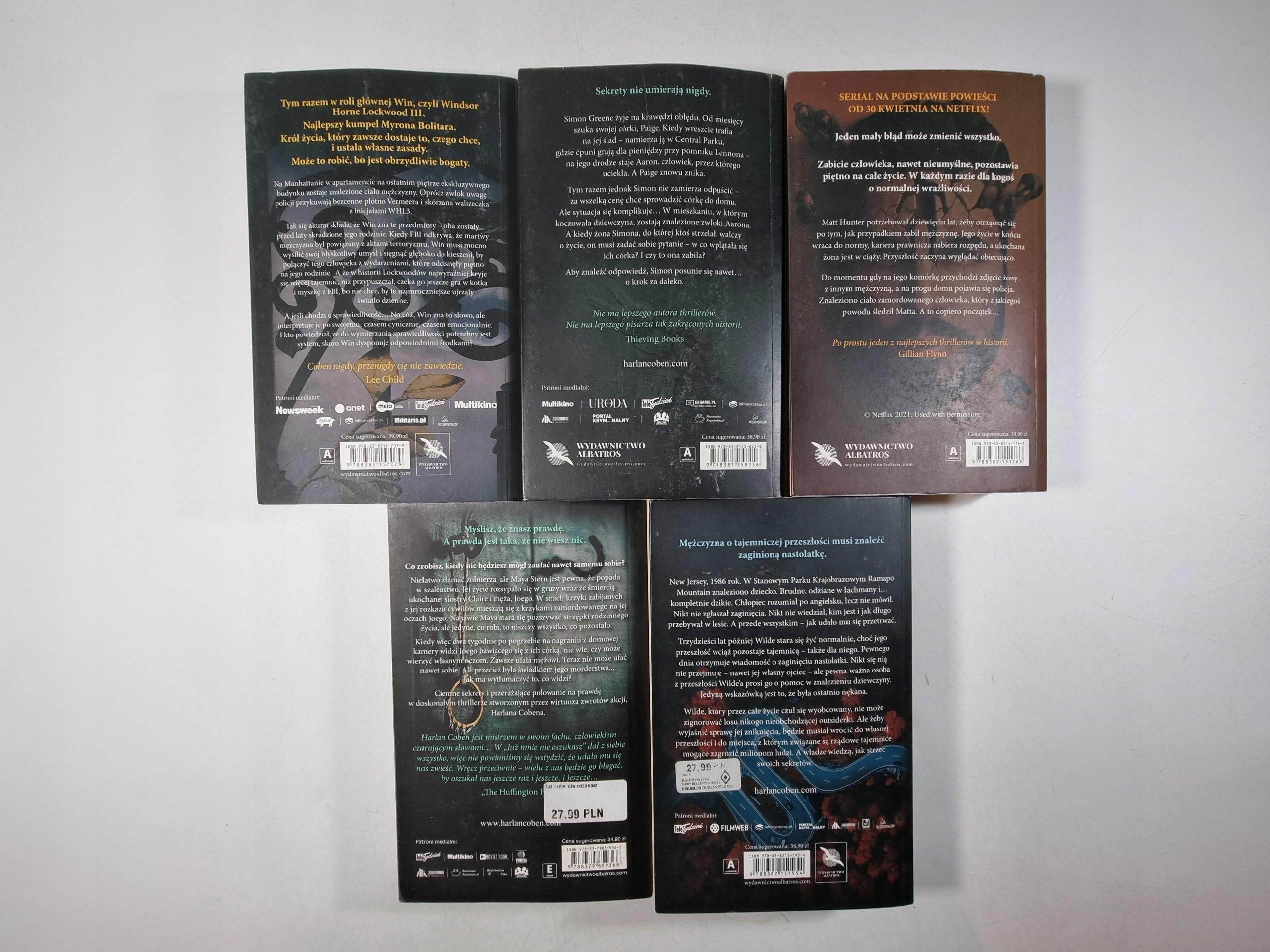 Harlan Coben / zestaw 5 książek / Kryminał