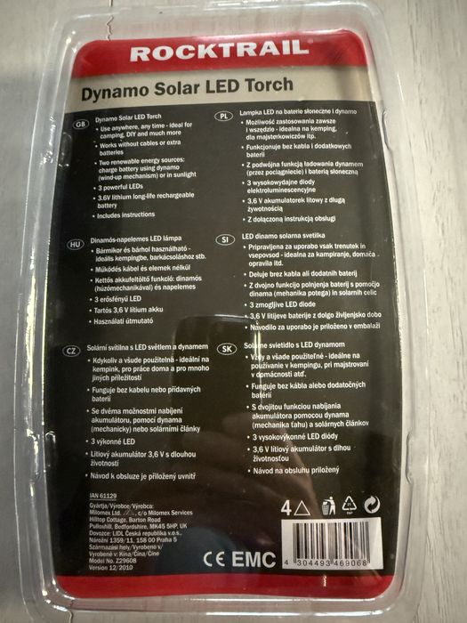 Latarka led i lampka led na baterie slonecxne i dynamo  nowe