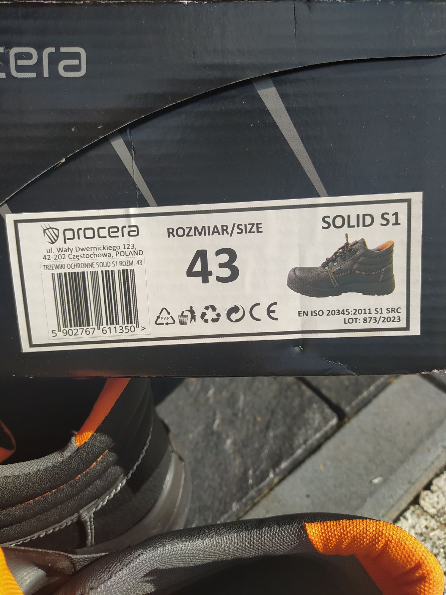Obuwie robocze 43 Solid s1 Firmy Procera