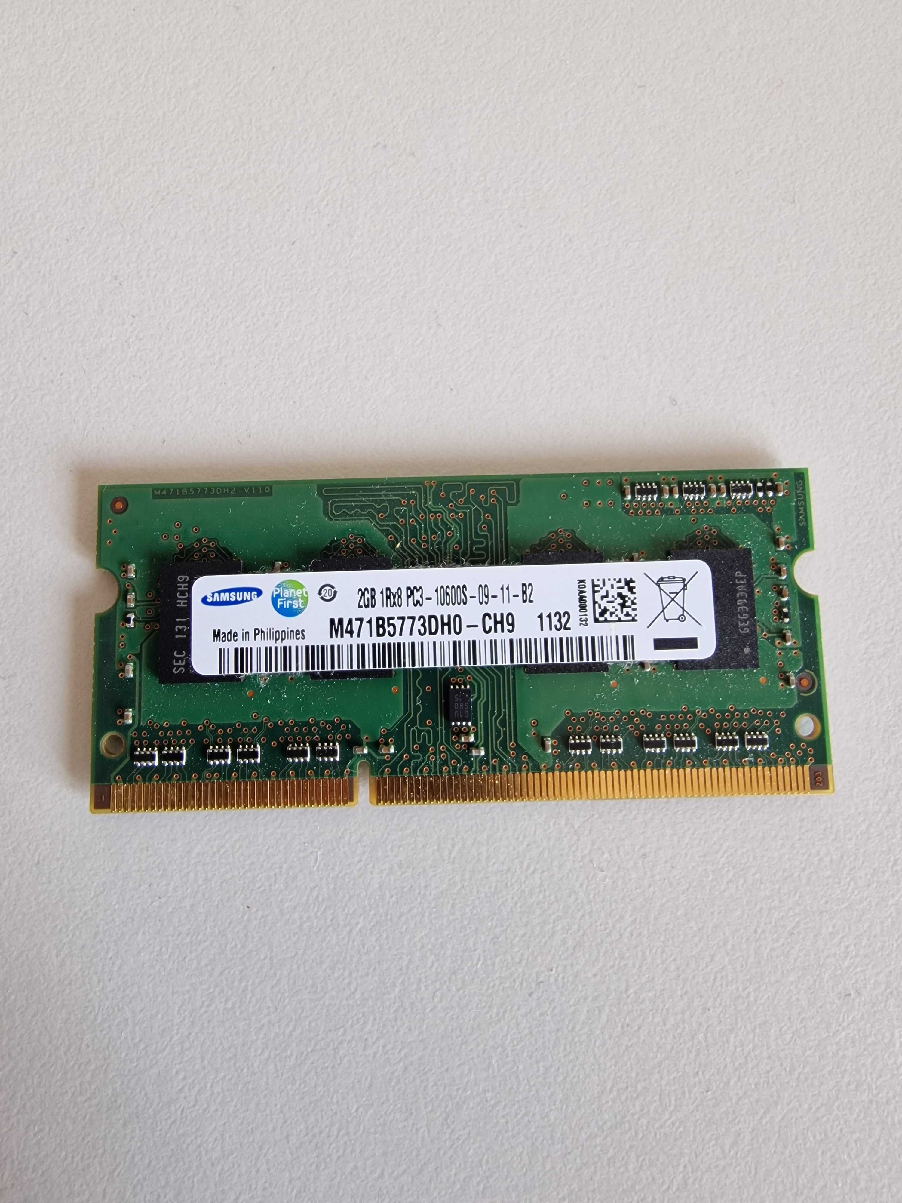 Memória RAM 2GB Samsung SO-DIMM DDR3 1333MHz