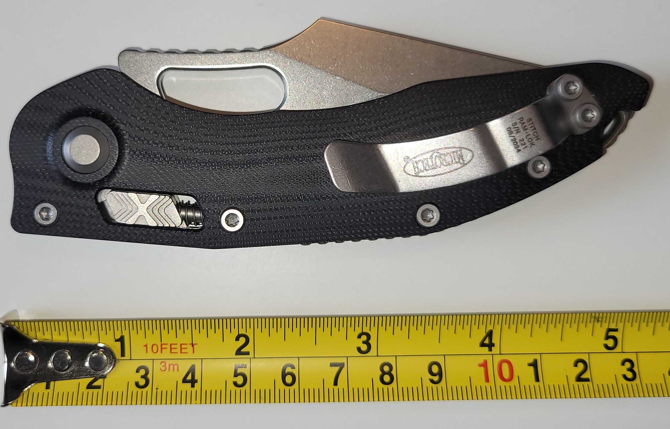 Nóż składany EDC Microtech Stitch Ram-Lok Black G10