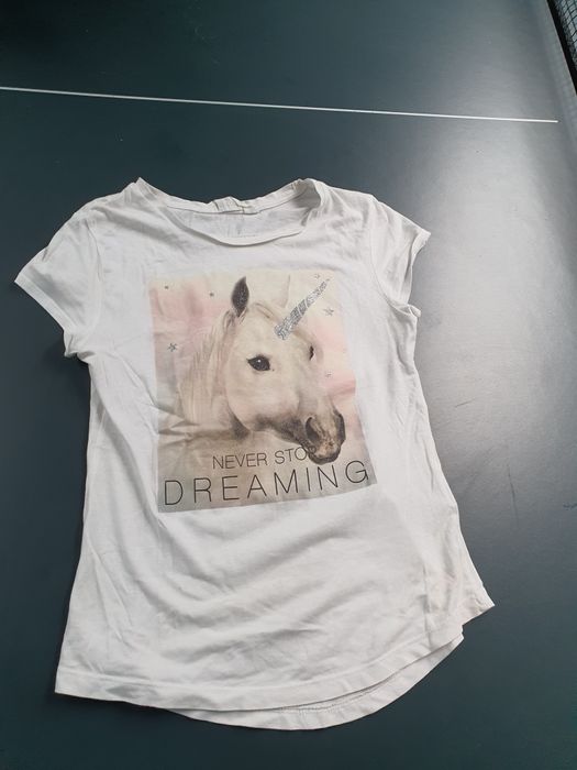 146-152 h&m koszulka bluzka unicorn jednorożec koń