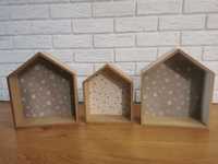 3 półki domki do pokoju dziecka dekoracje drewniane