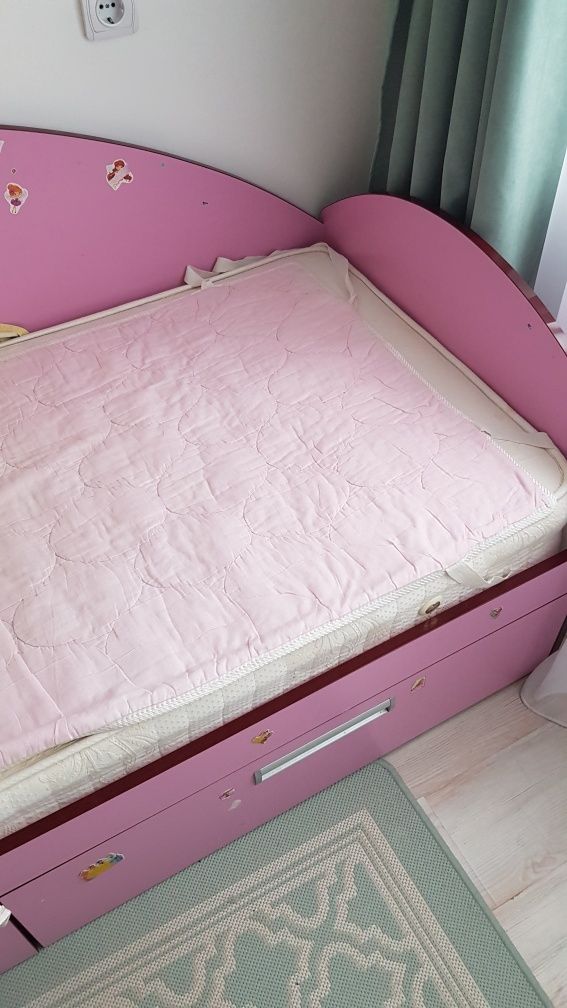 Кровать для девочки, от 3-9 лет,односпальная, подростковая, + матрас,