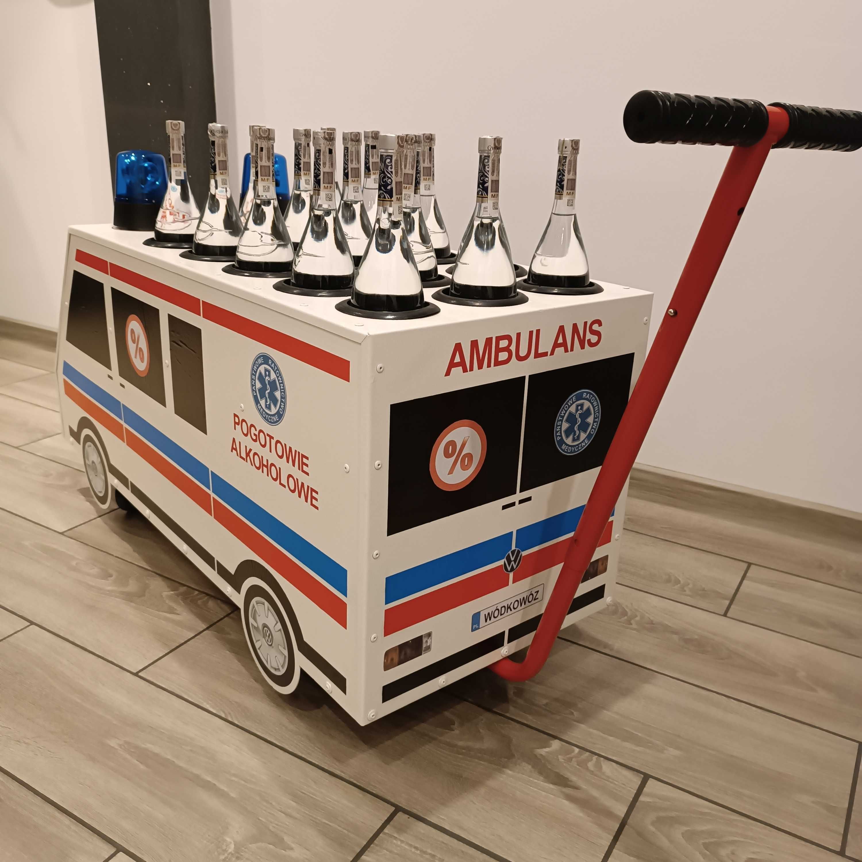 Pogotowie alkoholowe WÓDKOWÓZ wózek na wódkę wesele imprezy Ambulans