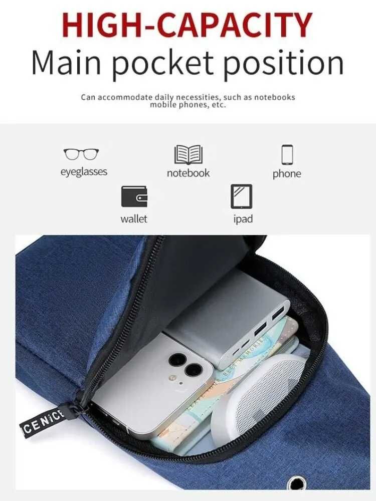 Plecak cross-body nerka torebka na ramię na pasku saszetka nylonowa