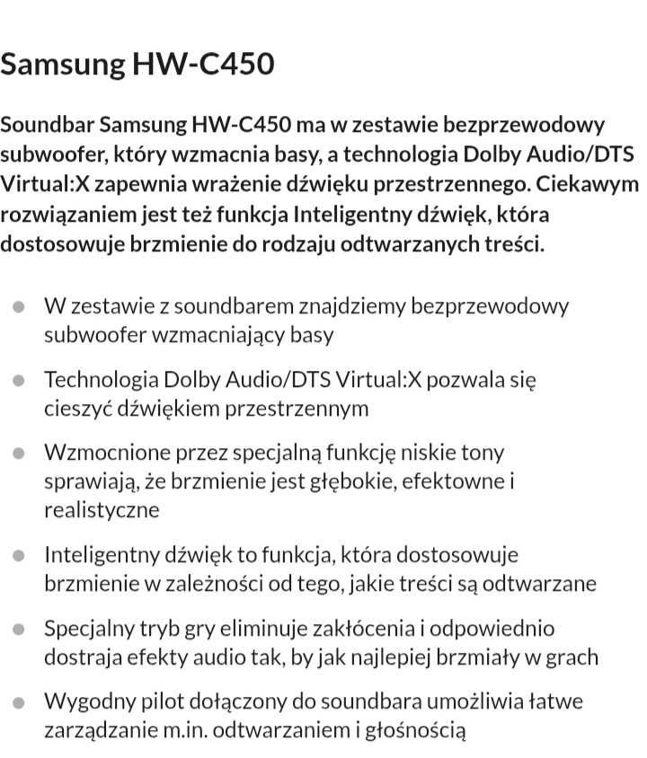 Soundbar samsung hw-c450