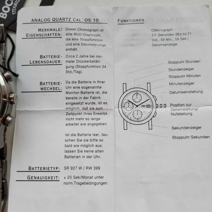 Zegarek tytanowy Boccia Titanium Outside sappchire crystal 40mm 10bar