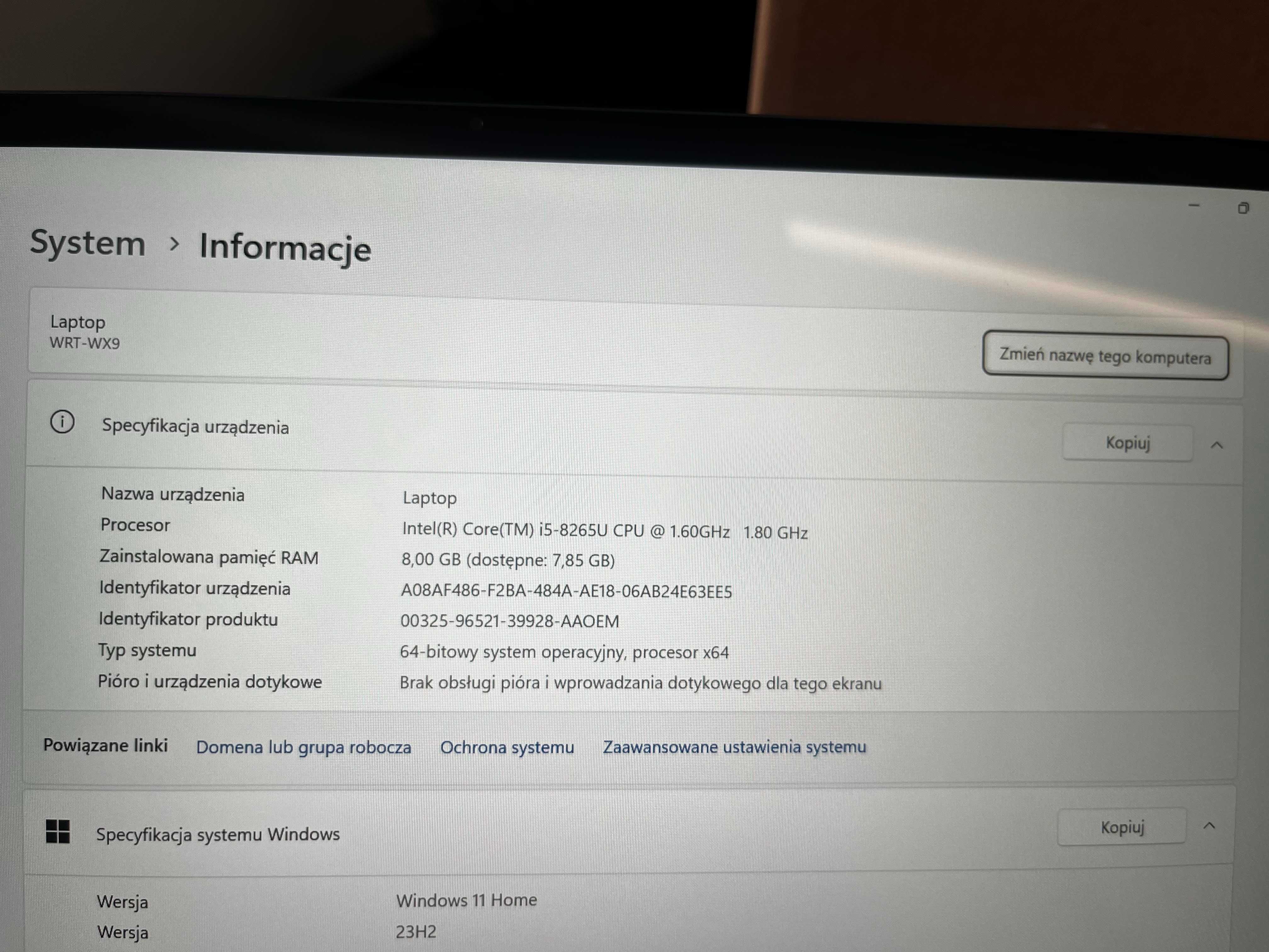 Huawei MateBook 13 (WRT-W19) - Intel i5-8265U / 256 GB SSD / 8GB RAM