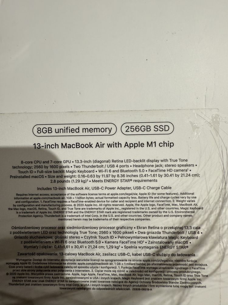Macbook air m1  na gwarancji