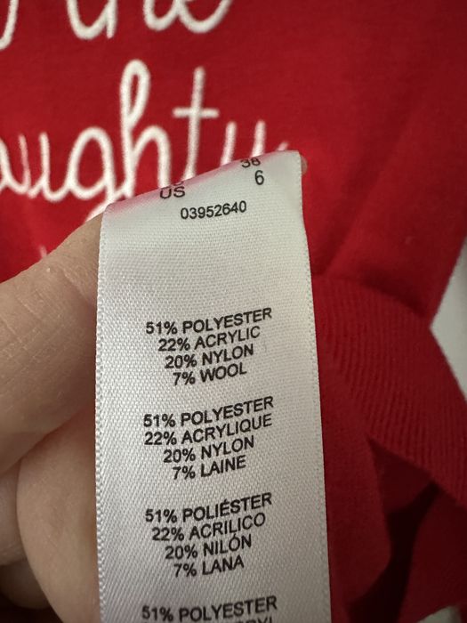 Uroczy sweter świąteczny, S/M, czerwony, Asos, z wełną