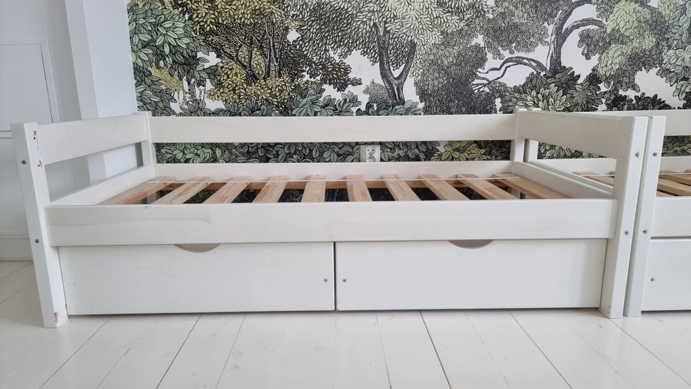 Łóżko dziecięce 70x140 + 2 szuflady + barierka + materac [REZERWACJA]