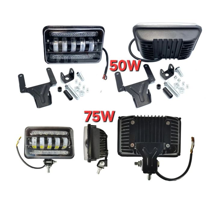 Фара Туманка 50W и 75w СТГ H4 разьем ПТФ LED ближний дальний + габарит