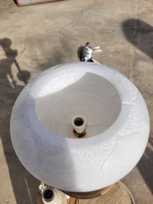 Candeeiros em vidro branco