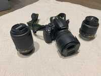 Nikon D5000 z 3 obiektywami, torbą i ładowarką