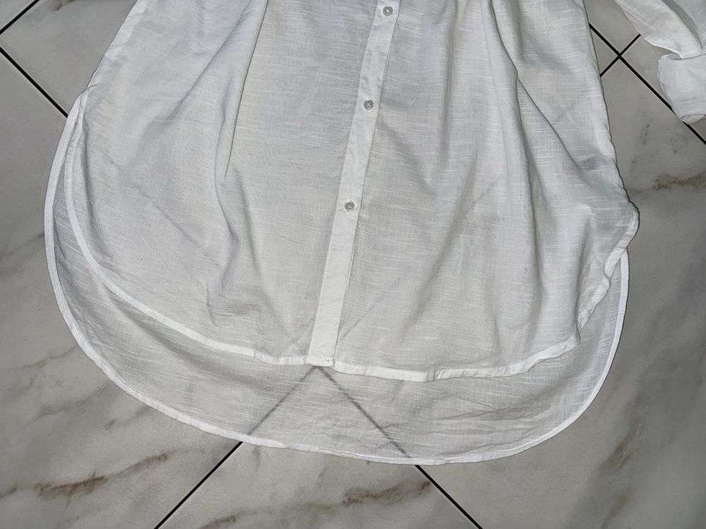 Женская белая коттоновая рубашка платье H&M  54-56 XXL-XXXL (18-20)