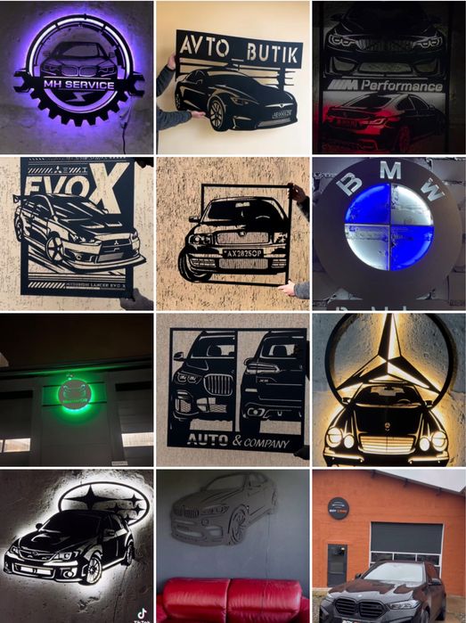 Шеврони на замовлення картина з підсвіткою мотоцикл tesla запчастини