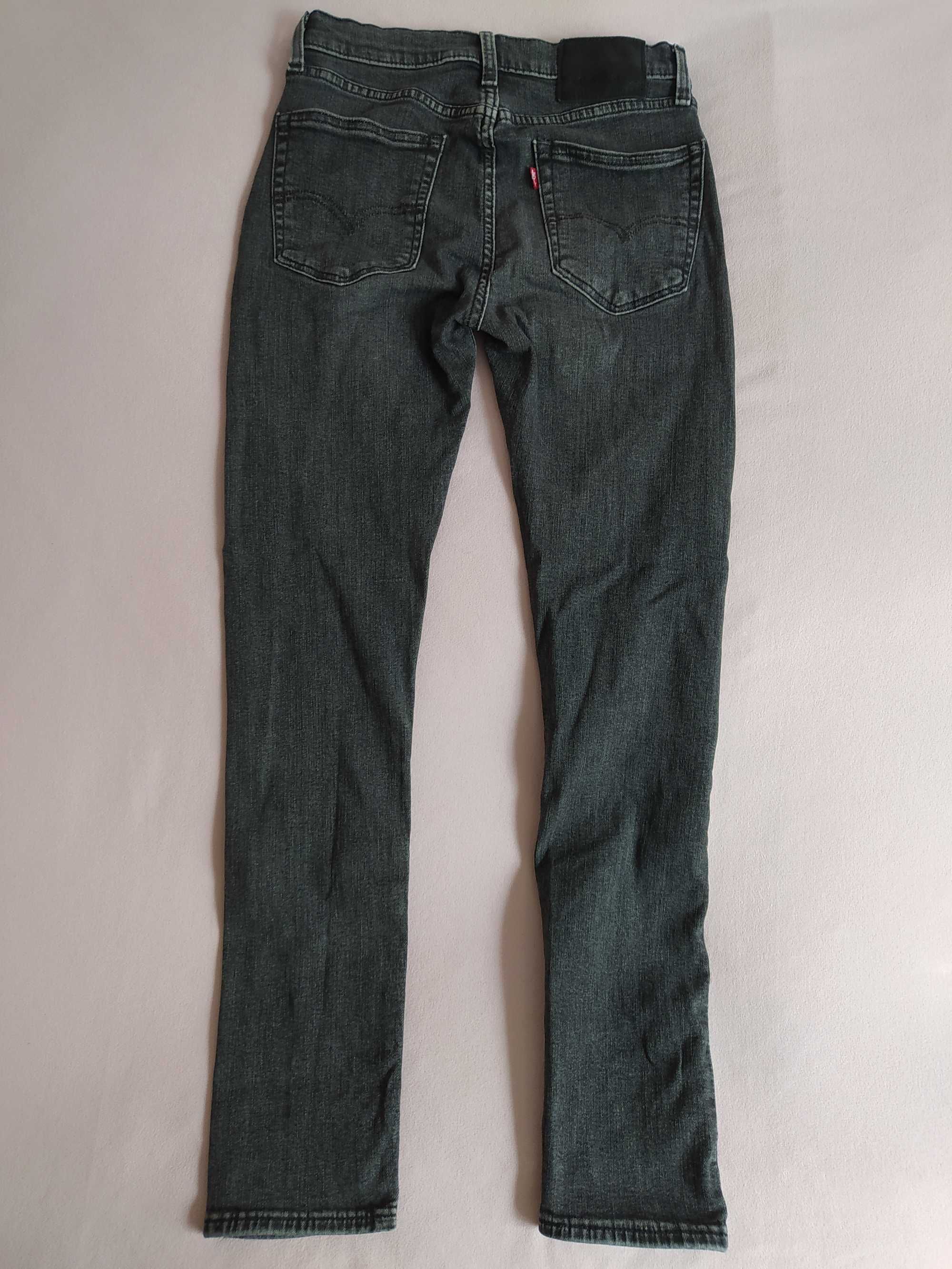 Spodnie jeansowe Levis 519 slim fit W30 L32 szare jeansy męskie