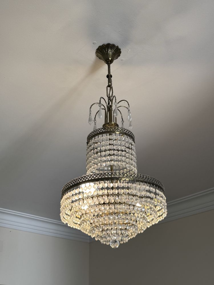 Lustre retrô com cristais – 35 cm diâmetro – 50 euros