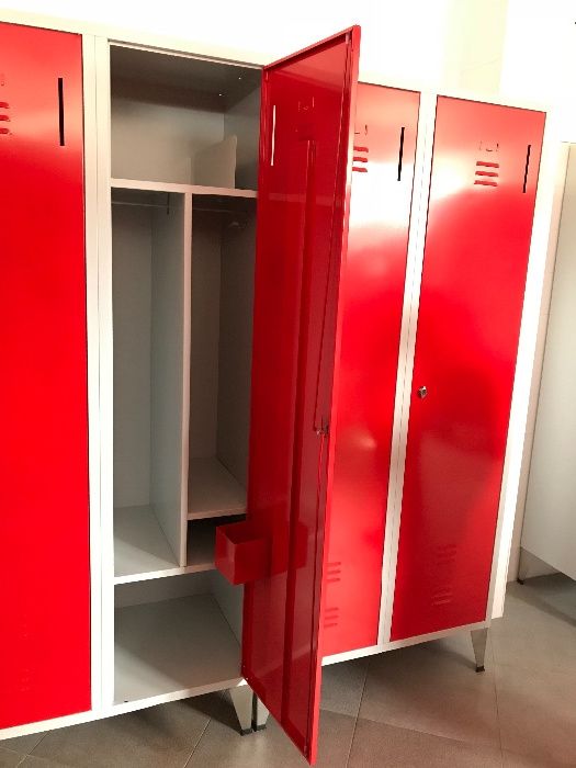 Vestiário bombeiros metálico simples duplo divisorias portas reforçada
