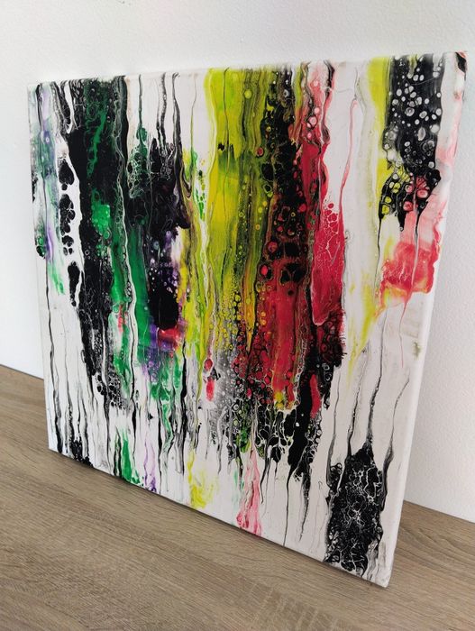 Obraz na płótnie ręcznie malowany 40x40 cm Abstrakcja