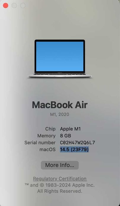 MacBook Air 13  2020 Apple M1 8Gb SSD 250Gb