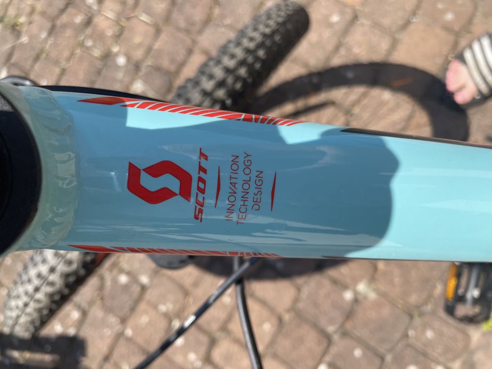 niebieski rower górski marki scott