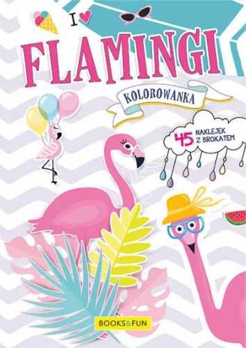 Kolorowanka z naklejkami - Flamingi - praca zbiorowa