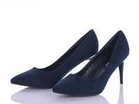 Класичні туфлі лодочки замшеві темно сині 24 см 39 р