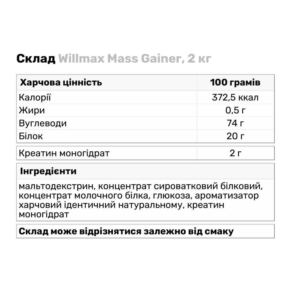 Протен, гейнер, креатин Willmax whey, Soy isolate, mass gainer, BCAA