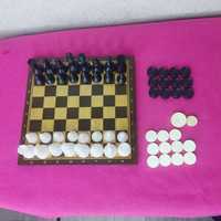 Деревянная шахматная доска времён СССР шашки и шахматы поастиковые