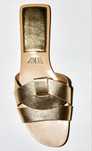Zara nowe skorzane klapki zlote 41 26 cm skora naturalna