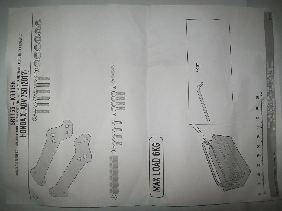 SR1156 GIVI stelaż centralny Honda X-ADV 750 (17 > 20)