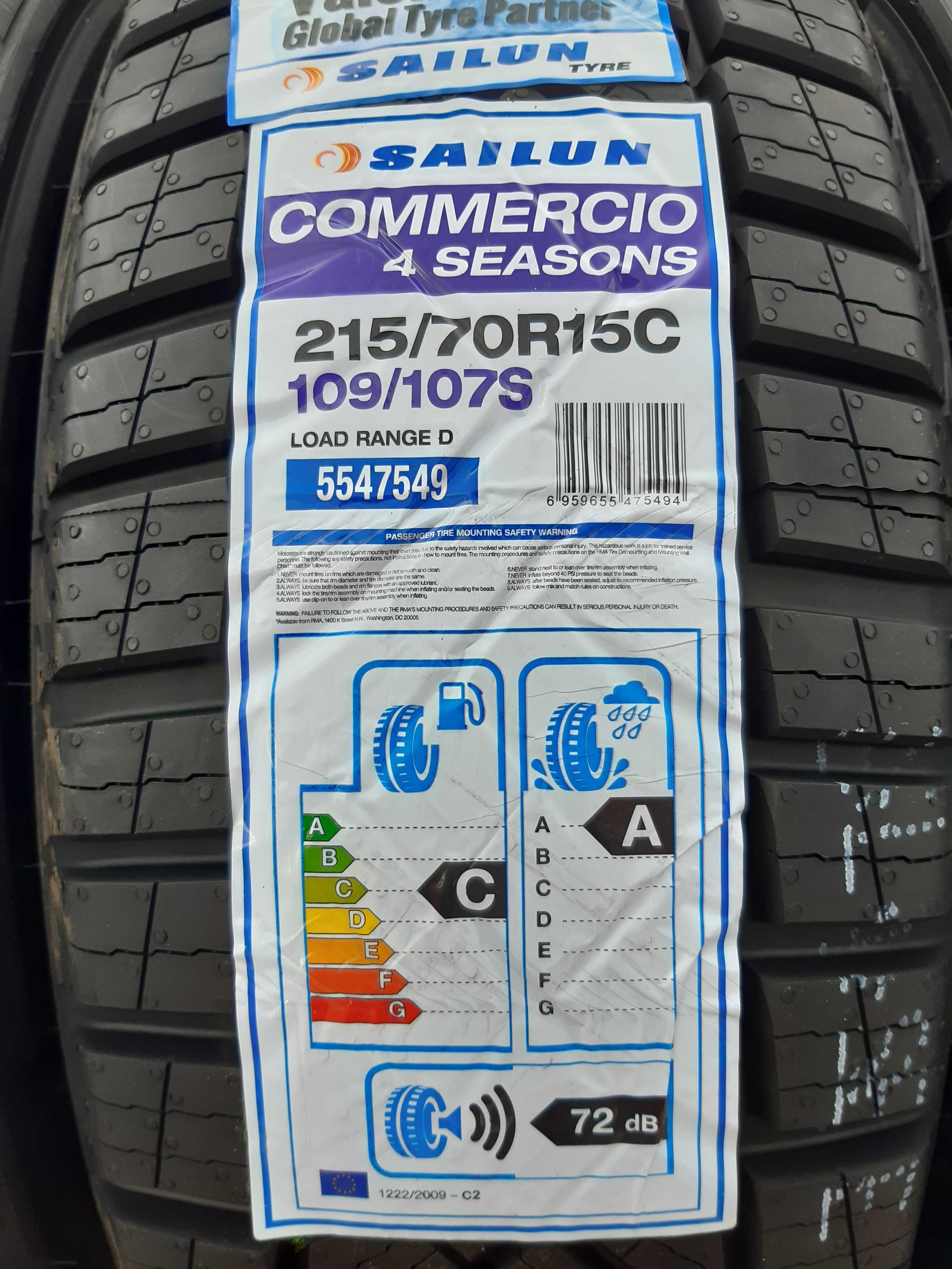 4xOpona Wielosezonowa 215/70 R15C 109S Sailun Commercio 4s Ducato