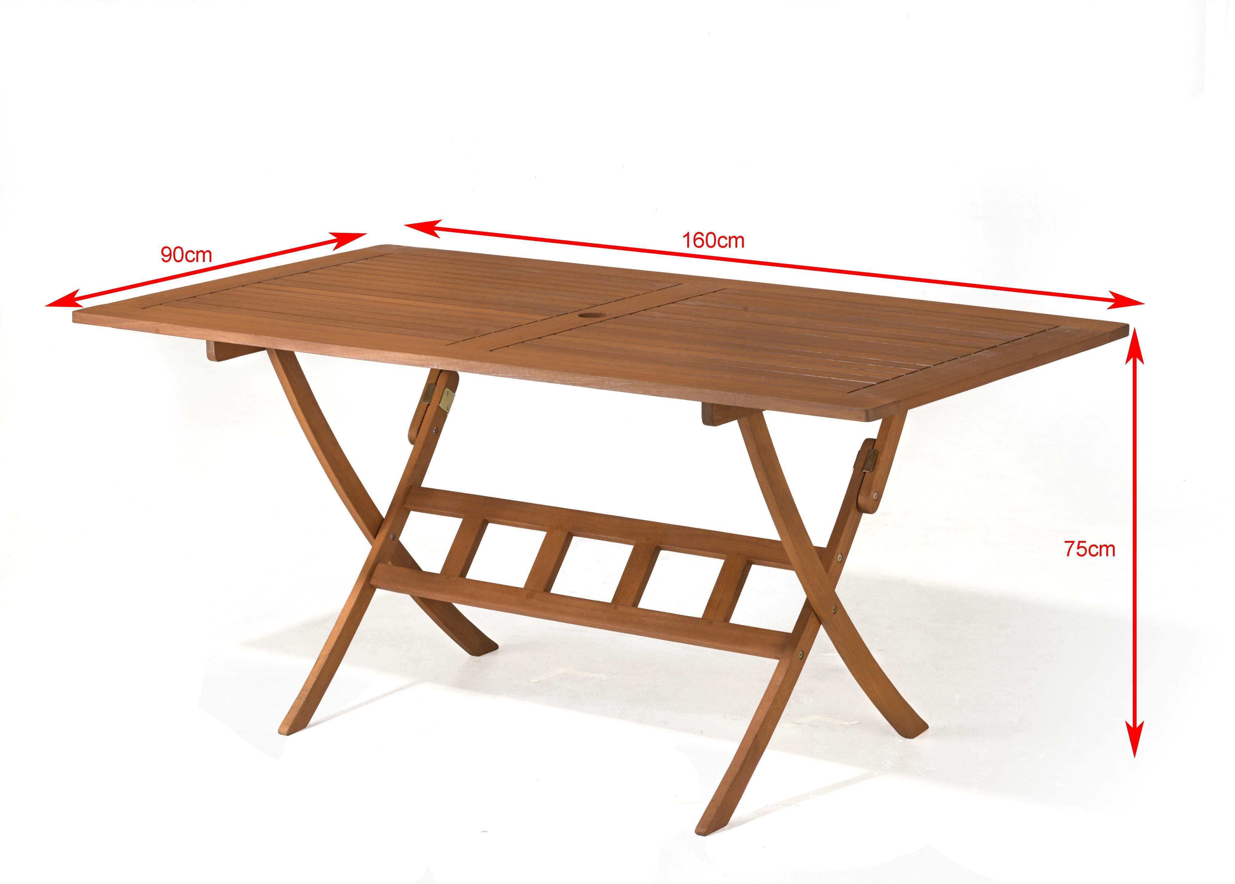 Stół ogrodowy drewniany, składany 160x90cm dla 6 osób, wygodny