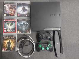 Playstation 3 PS3 Gry x7  Pad x2 podstawka komplet