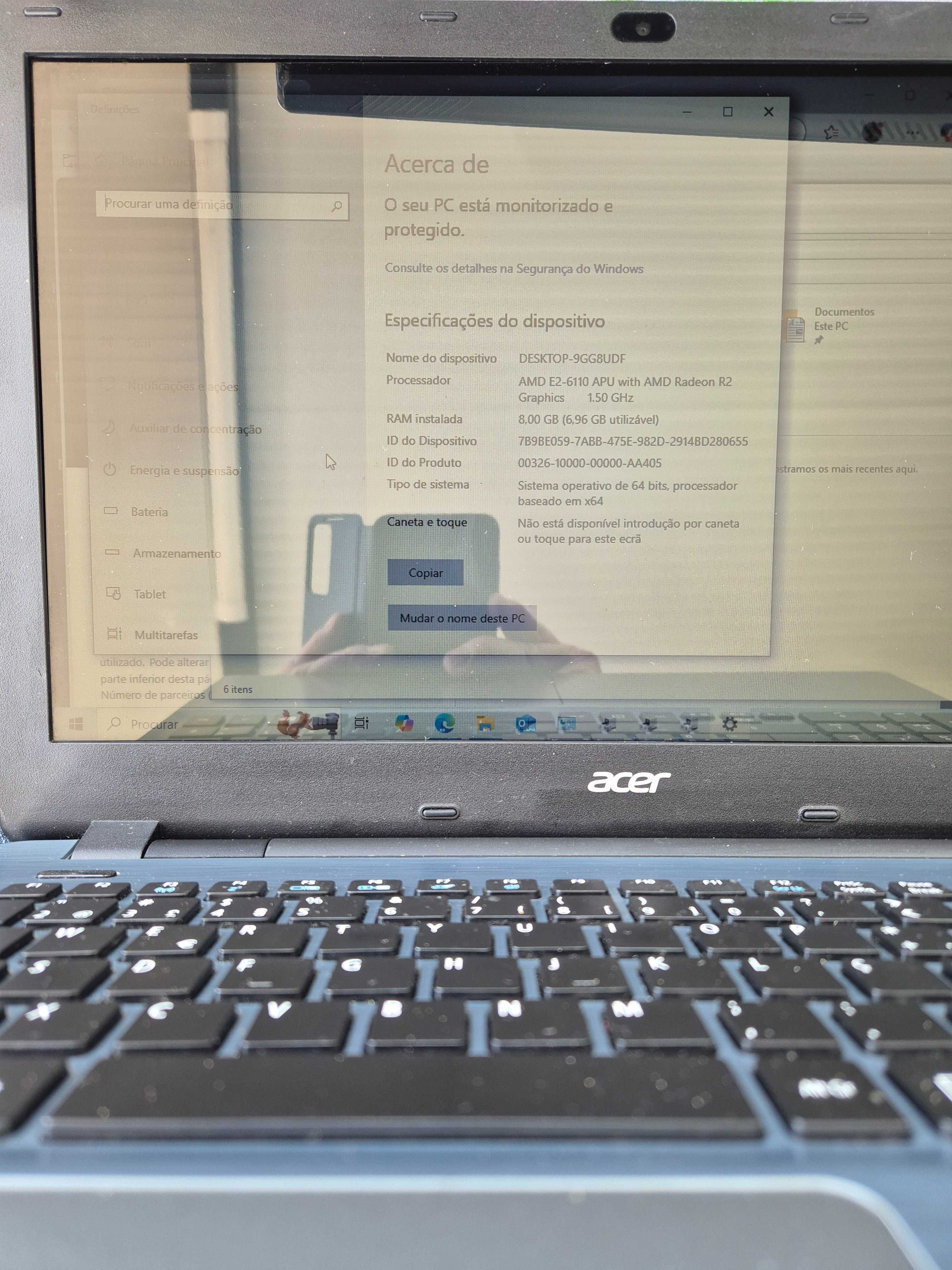 Acer E5-521 processador AMD E2-6110, gráfica AMD radeon R2