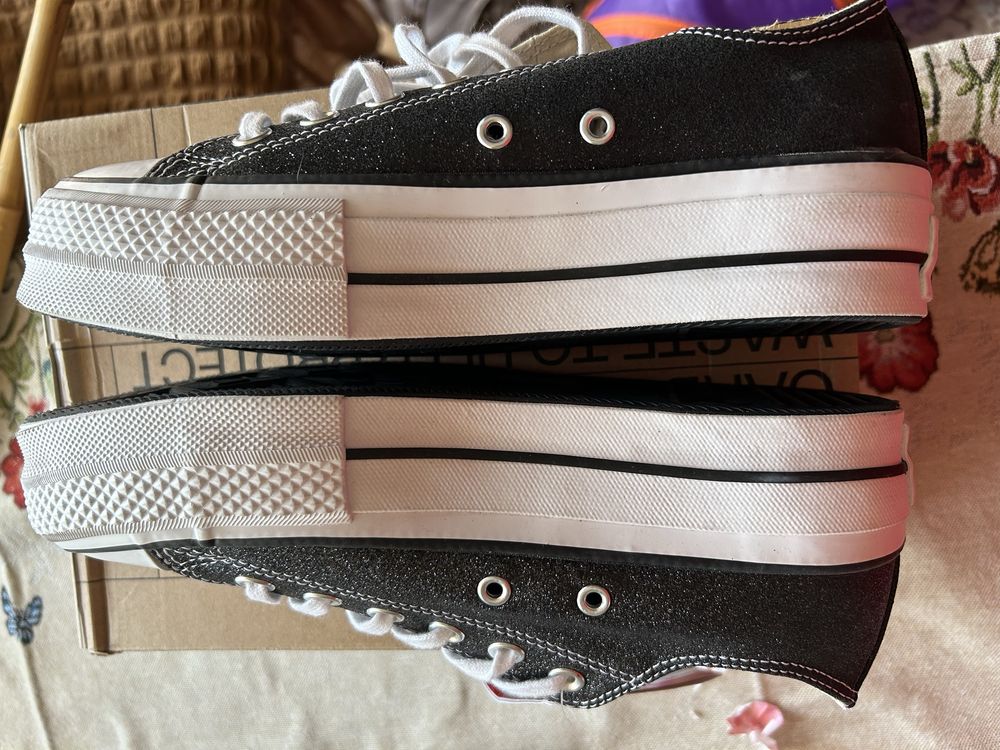 Converse czarne brokatowe 39