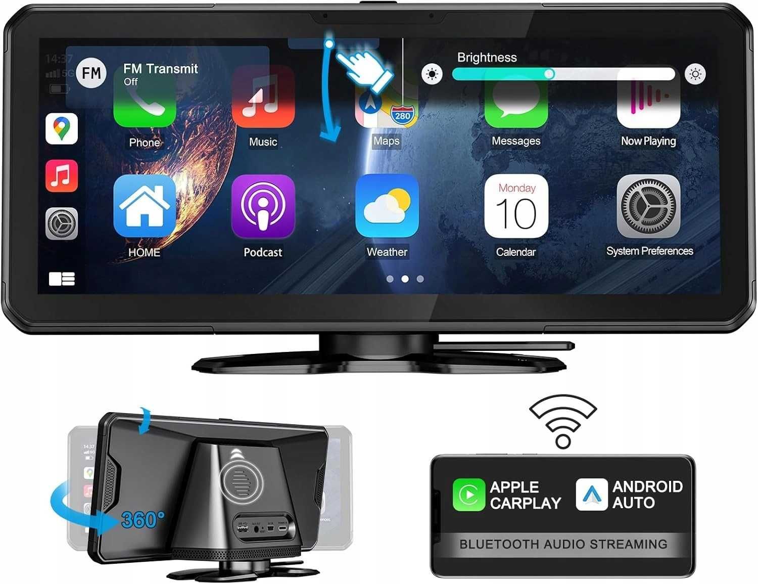 Radio samochodowe URVOLAX UR73C Apple Carplay Auto Wireless Android