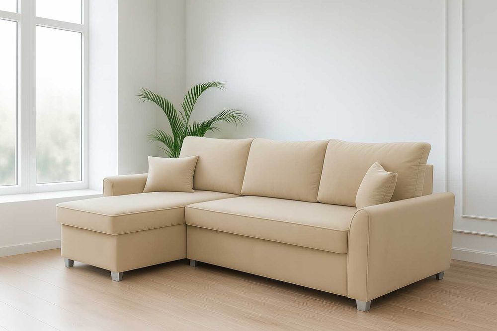 Narożnik rogówka MOLY z funkcją spania sprężyna bonell matt velvet