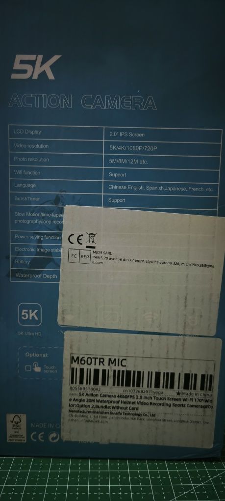Action câmara 5k nunca usada com microfone externo