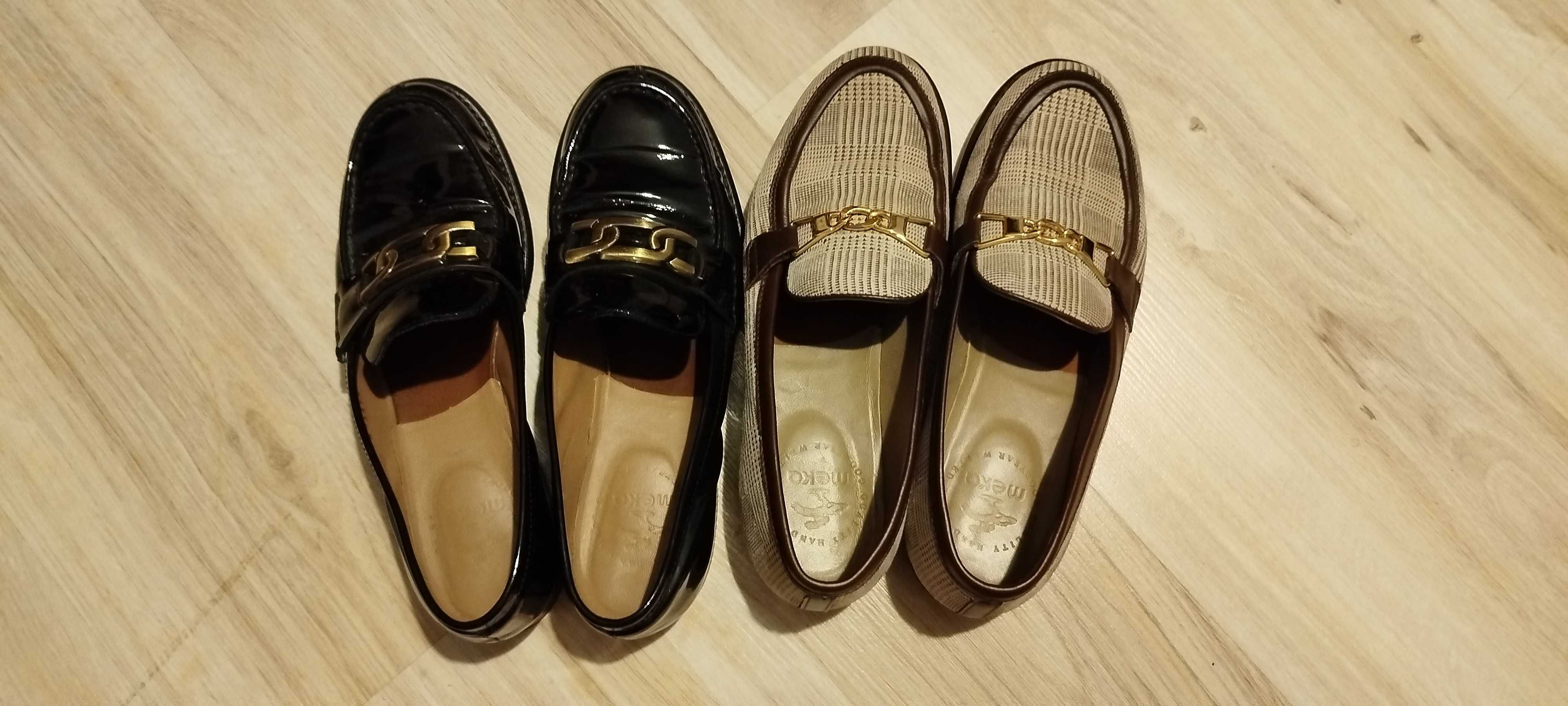 Loafersy/mokasyny MEKA rozm 38, dwie pary