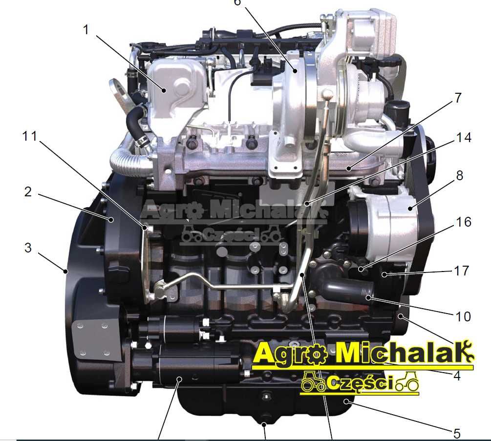 Częsci silnika, silnik dieselmax JCB 3CX, 4CX, 531-70, 541-70, 536-70
