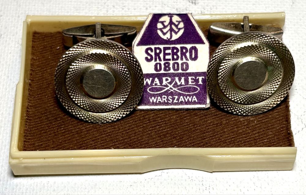 Spinki mankietowe WARMET Srebro 3 Cyzelowane w Rozetę