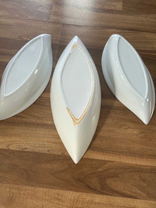 Salaterki biała ceramika design duże 3 szt