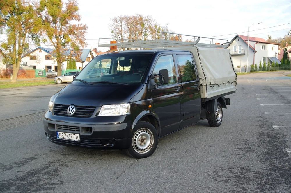 Volkswagen T5  Doka_Plandeka_Bagażnik dachowy_Kogut_6 osób! KONSERWACJA! F.VAT 23%