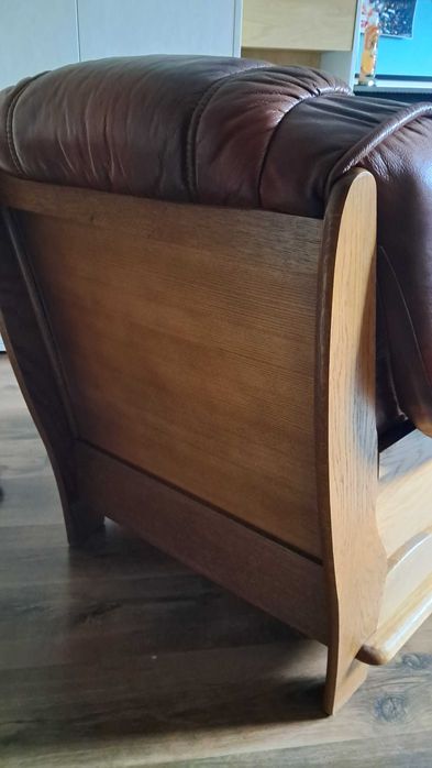 Fotel skórzany brązowy